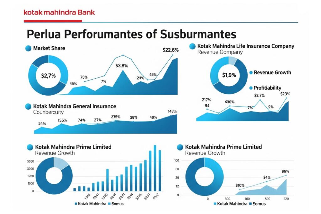 Infographic of Kotak Mahindra Bank subsidiaries Q1 2025 profit and AUM growth